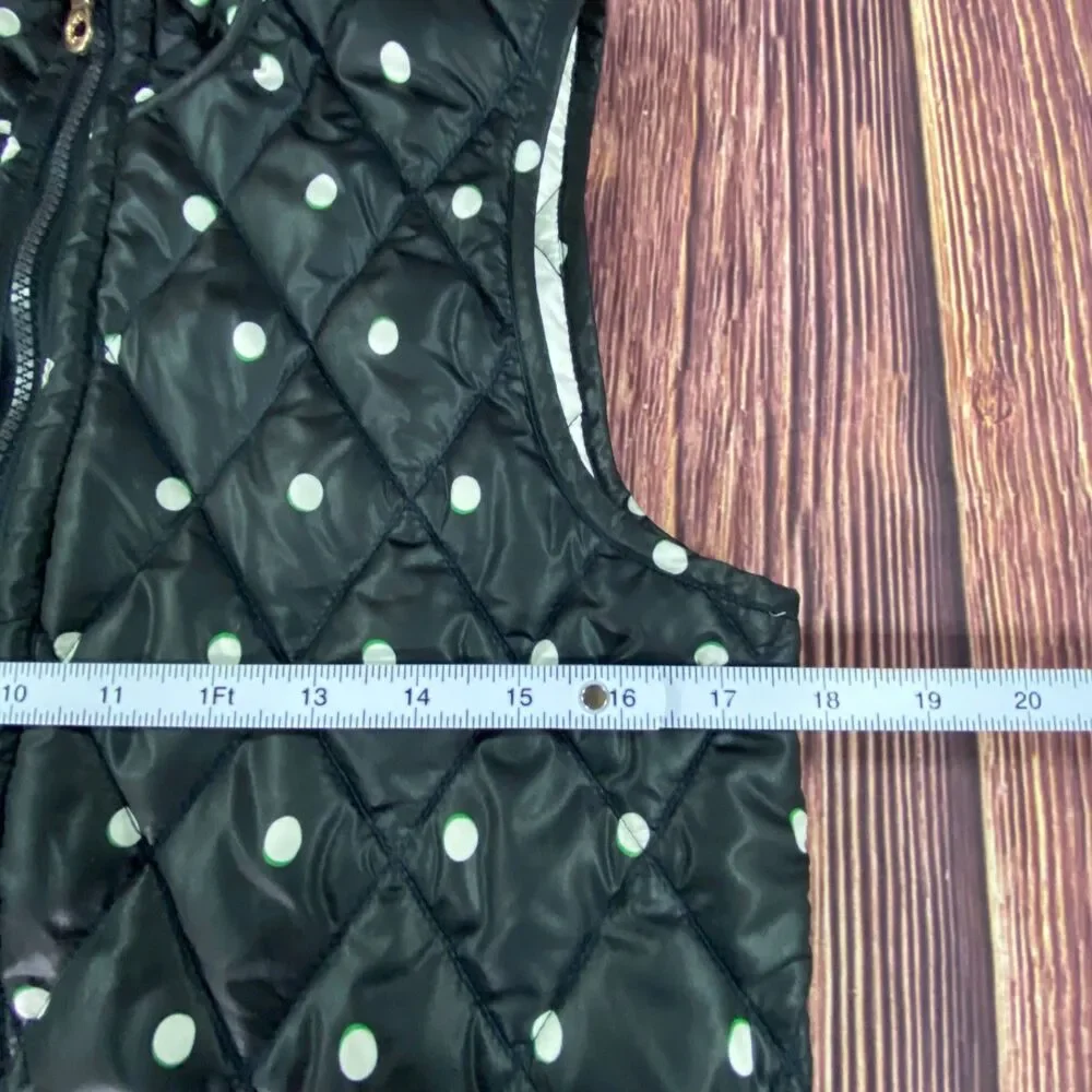 Kate Spade Women’s Reversible Quilted Polka Dot Vest Black Size Small S